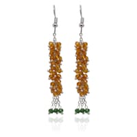 Citrine & T-Savorite Color Beaded Dangle/Drop Earrings CE-1092 photo 1