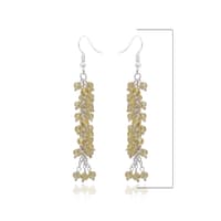 Lemon Topaz Color Beaded Dangle Drop Style Earrings CE-1093 photo 1