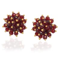 Ruby Red Color Stud Style Beaded Earrings CE-1099 photo 2
