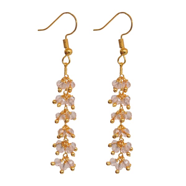 Rose Quartz Zircon Beads Earrings (Studs) CE-1105