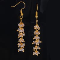 Rose Quartz Zircon Beads Earrings (Studs) CE-1105 photo 3