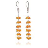 Yellow & Orange Color Zircon Beads Dangle Drop Style Earrings  CE-1106 photo 2