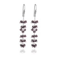 Amethyst Zircon Beads Dangle Drop Style Earrings CE-1108 photo 1
