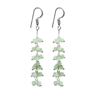 Green Chalcedony Zircon Beads Dangle Style Earrings CE-1111 photo 1