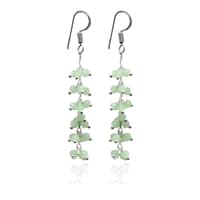 Green Chalcedony Zircon Beads Dangle Style Earrings CE-1111 photo 2