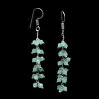 Green Chalcedony Zircon Beads Dangle Style Earrings CE-1111 photo 3