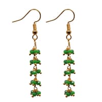 Emerald Green Zircon Beads Dangle Drop Style Earrings CE-1112 photo 2
