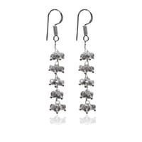 Black Rutile Zircon Beads Dangle Drop Style Earrings CE-1113 photo 2