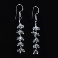 Black Rutile Zircon Beads Dangle Drop Style Earrings CE-1113 photo 3