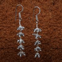 Black Rutile Zircon Beads Dangle Drop Style Earrings CE-1113 photo 4