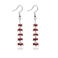 Ruby Red Zircon Beads Dangle Drop Style Earrings CE-1115 photo 2