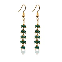 Emerald Green Zircon Beads Dangle Drop Style Earrings CE-1116 photo 2
