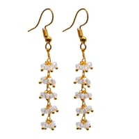 Rock-Crystal Zircon Beads Dangle Drop Style Earrings CE-1117 photo 1
