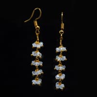 Rock-Crystal Zircon Beads Dangle Drop Style Earrings CE-1117 photo 2