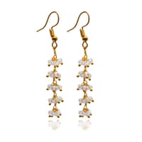 Rock-Crystal Zircon Beads Dangle Drop Style Earrings CE-1117 photo 3