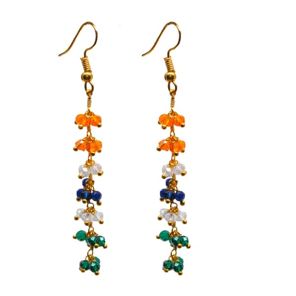 Multi Color Zircon Beads Dangle Drop Style Earrings CE-1118