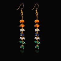 Multi Color Zircon Beads Dangle Drop Style Earrings CE-1118 photo 2