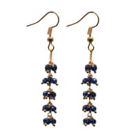 Blue Sapphire Zircon Beads Dangle Drop Style Earrings CE-1123 photo 1