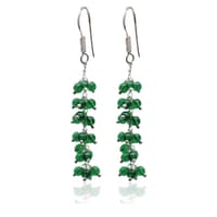Emerald Plain Zircon Beads Dangle Drop Style Earrings CE-1127 photo 2