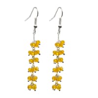 Yellow Sapphire Zircon Beads Dangle Style Earrings CE-1128 photo 1