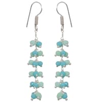 Turquoise & Chalcedony Zircon Beads Dangle Style Earrings CE-1130 photo 5