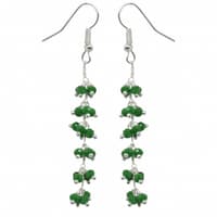 Emerald Green Zircon Beads Dangle Drop Style Earrings CE-1132 photo 1