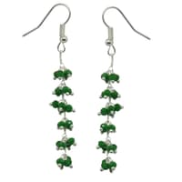 Emerald Green Zircon Beads Dangle Drop Style Earrings CE-1132 photo 2