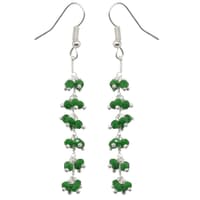 Emerald Green Zircon Beads Dangle Drop Style Earrings CE-1132 photo 3