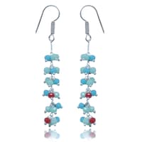 Multicolor Chalcedony Zircon Beads Dangle Drop Style Earrings CE-1134 photo 2