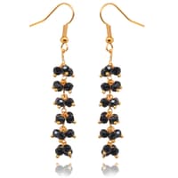 Black Spinel Zircon Beads Dangle Drop Style Earrings CE-1135 photo 2