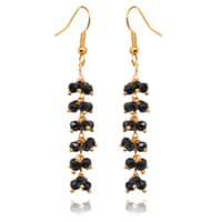 Black Spinel Zircon Beads Dangle Drop Style Earrings CE-1135 photo 3
