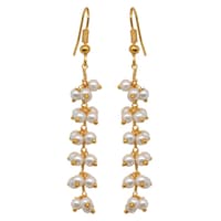 Fine Quality Pearl Beaded Earrings In Yellow Gold Plating CE-1136 photo 2