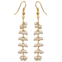 Fine Quality Pearl Beaded Earrings In Yellow Gold Plating CE-1136 photo 3