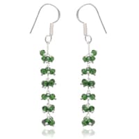 Green Tourmaline Zircon Beads Dangle Drop Style Earrings CE-1138 photo 3