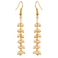 Golden Pearl Beaded Earrings In Yellow Gold Plating CE-1139 photo 2
