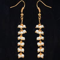Golden Pearl Beaded Earrings In Yellow Gold Plating CE-1139 photo 3