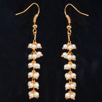 Golden Pearl Beaded Earrings In Yellow Gold Plating CE-1139 photo 4