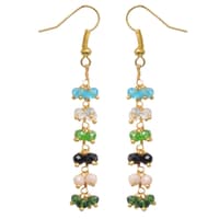 Multi Color Zircon Beads Dangle Drop Style Earrings CE-1142 photo 3