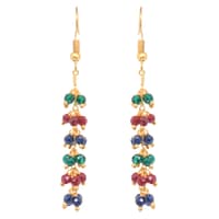Emerald Ruby Sapphire Color Zircon Beads Dangle Style Earrings CE-1147 photo 1