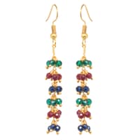 Emerald Ruby Sapphire Color Zircon Beads Dangle Style Earrings CE-1147 photo 3