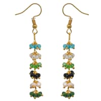 Multi Color Zircon Beads Dangle Drop Style Earrings CE-1149 photo 1