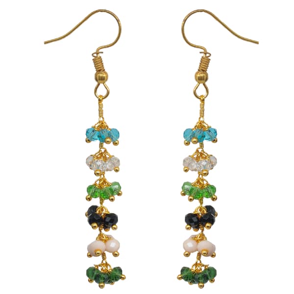 Multi Color Zircon Beads Dangle Drop Style Earrings CE-1149