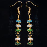 Multi Color Zircon Beads Dangle Drop Style Earrings CE-1149 photo 3
