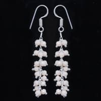 Pink Opal Color Zircon Beads Dangle Drop Style Earrings CE-1150 photo 2