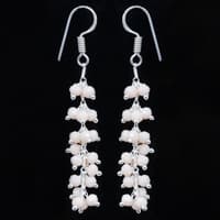 Pink Opal Color Zircon Beads Dangle Drop Style Earrings CE-1150 photo 3