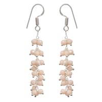 Pink Opal Color Zircon Beads Dangle Drop Style Earrings CE-1150 photo 5