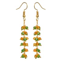 T-Savorite & Citrine Color Zircon Beads Dangle Style Earrings CE-1153 photo 2