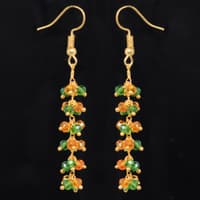 T-Savorite & Citrine Color Zircon Beads Dangle Style Earrings CE-1153 photo 3