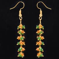 T-Savorite & Citrine Color Zircon Beads Dangle Style Earrings CE-1153 photo 4