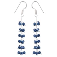 Blue Sapphire Zircon Beads Dangle Drop Style Earrings CE-1154 photo 1